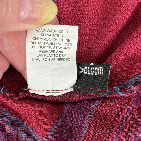 Volcom Red Plaid Short Sleeve Mini Skater Dress - Picture 14 of 14